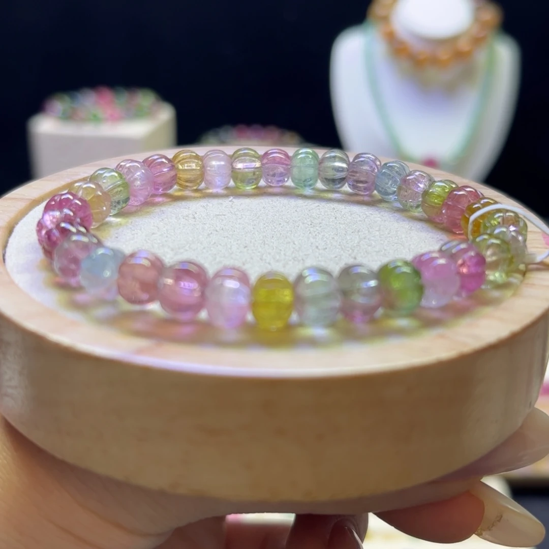 未镶嵌碧玺手链西瓜南瓜7.2mm