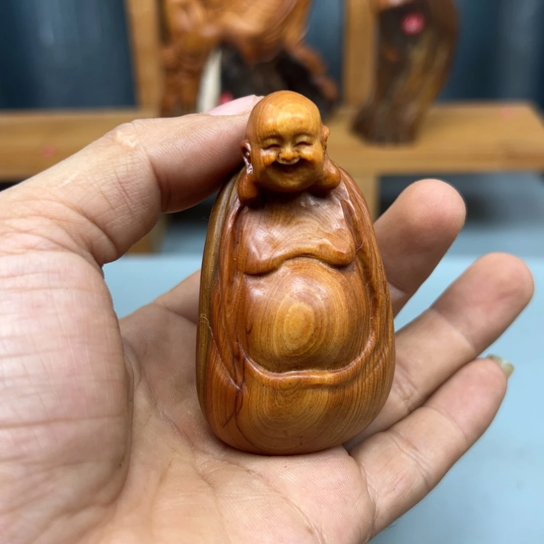 燕***然木崖柏木摆件手把件