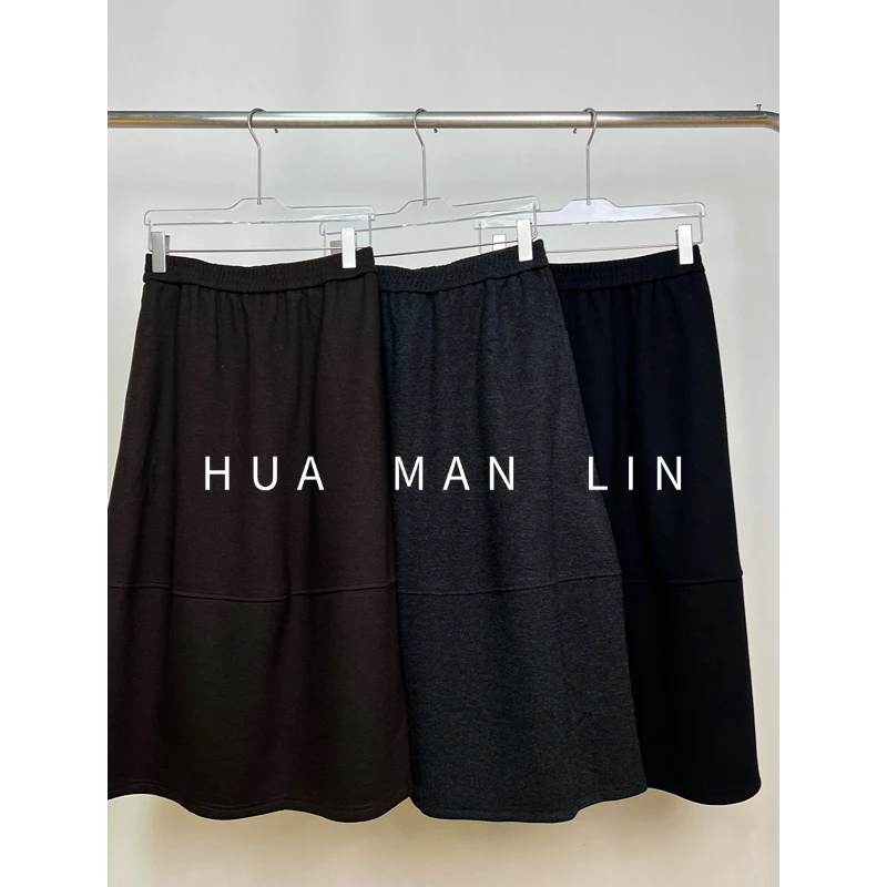 【花滿林】三色全松紧腰净版秋冬花苞半裙28263