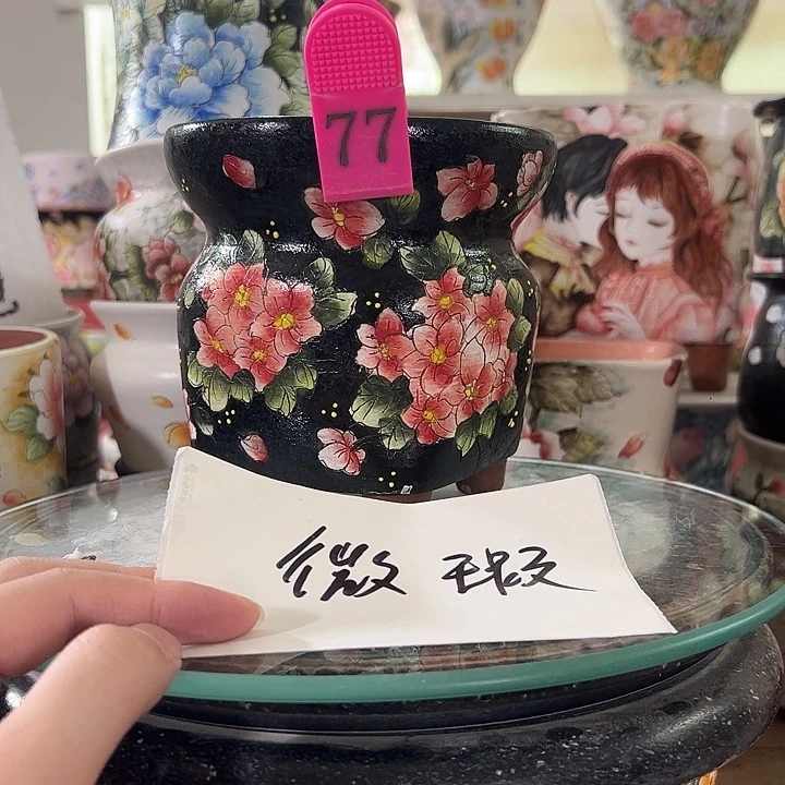 景德镇手绘花盆满38包邮偏远地区除外