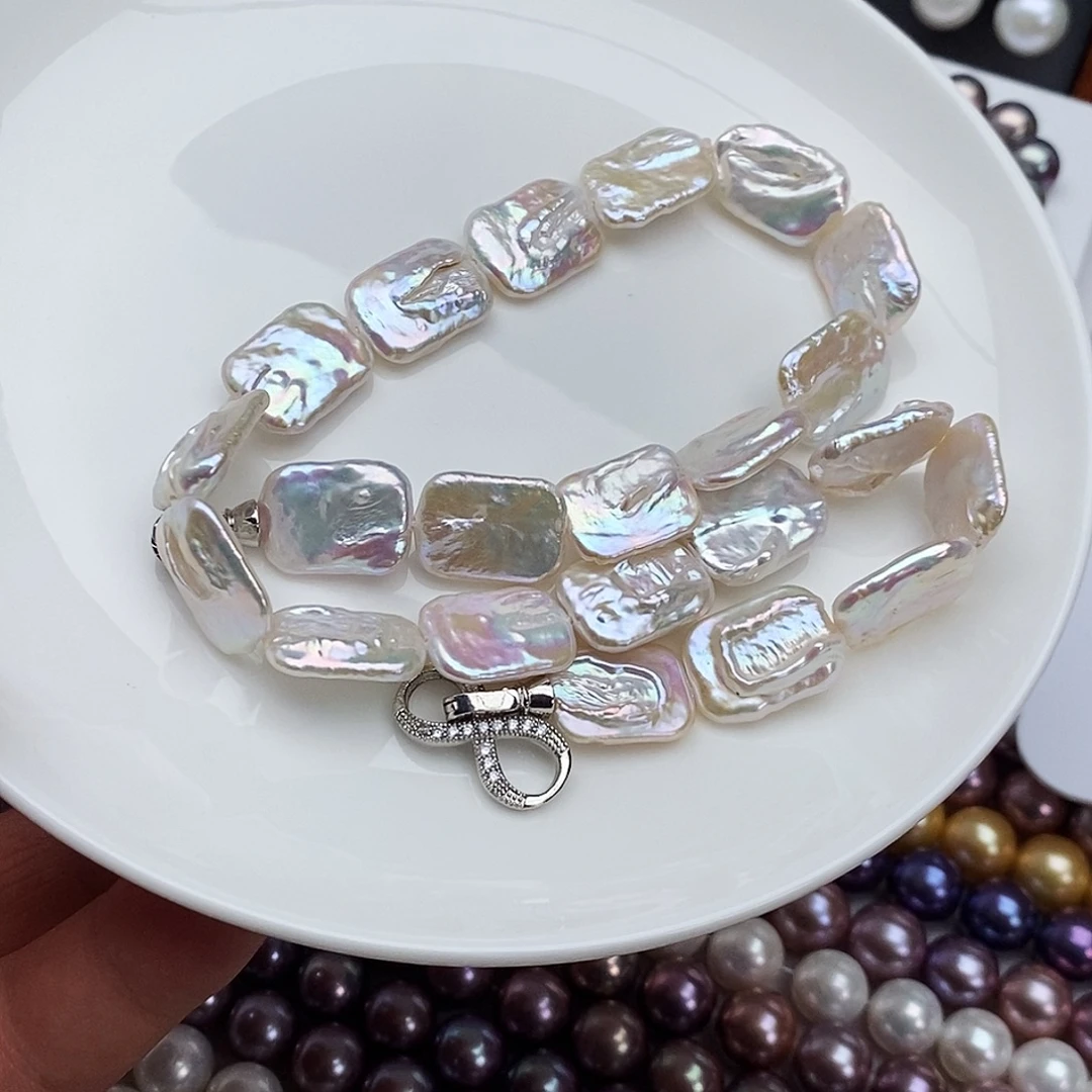 颈饰银S925镶嵌淡水珍珠