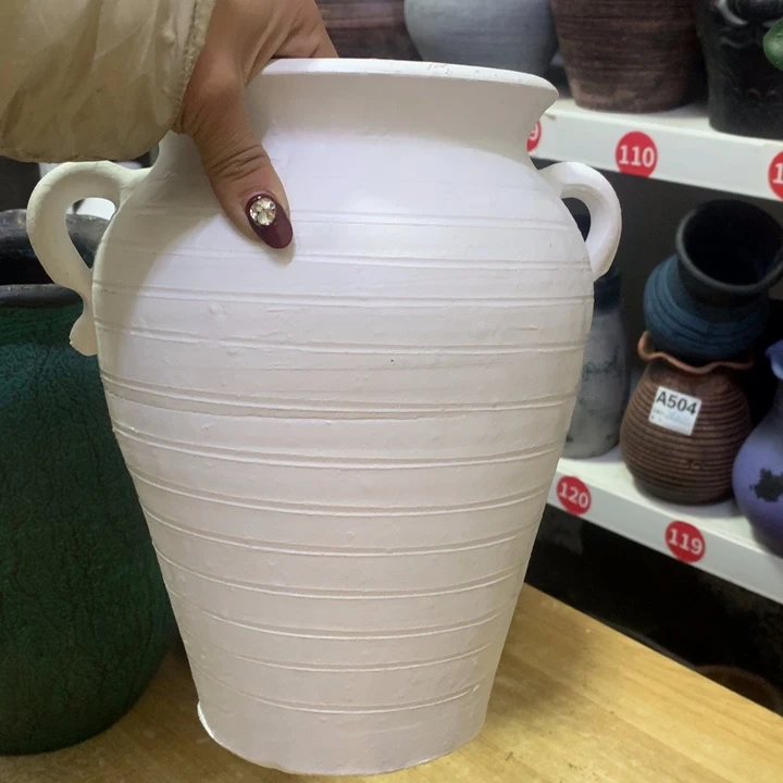 【闪购商品】红陶粗糙盆默认打孔高27口17