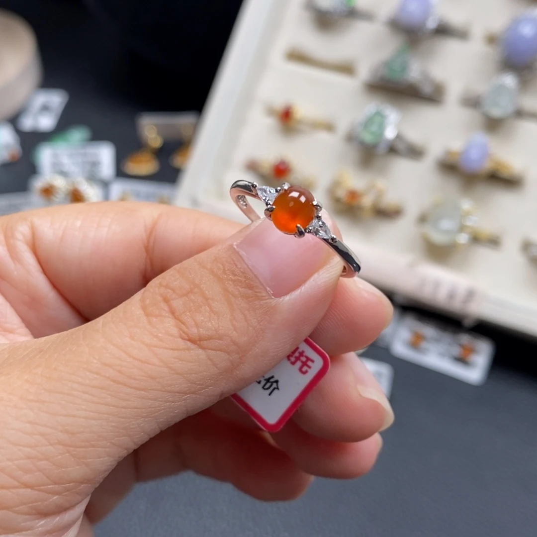 一***慧翡翠银S925镶嵌戒指