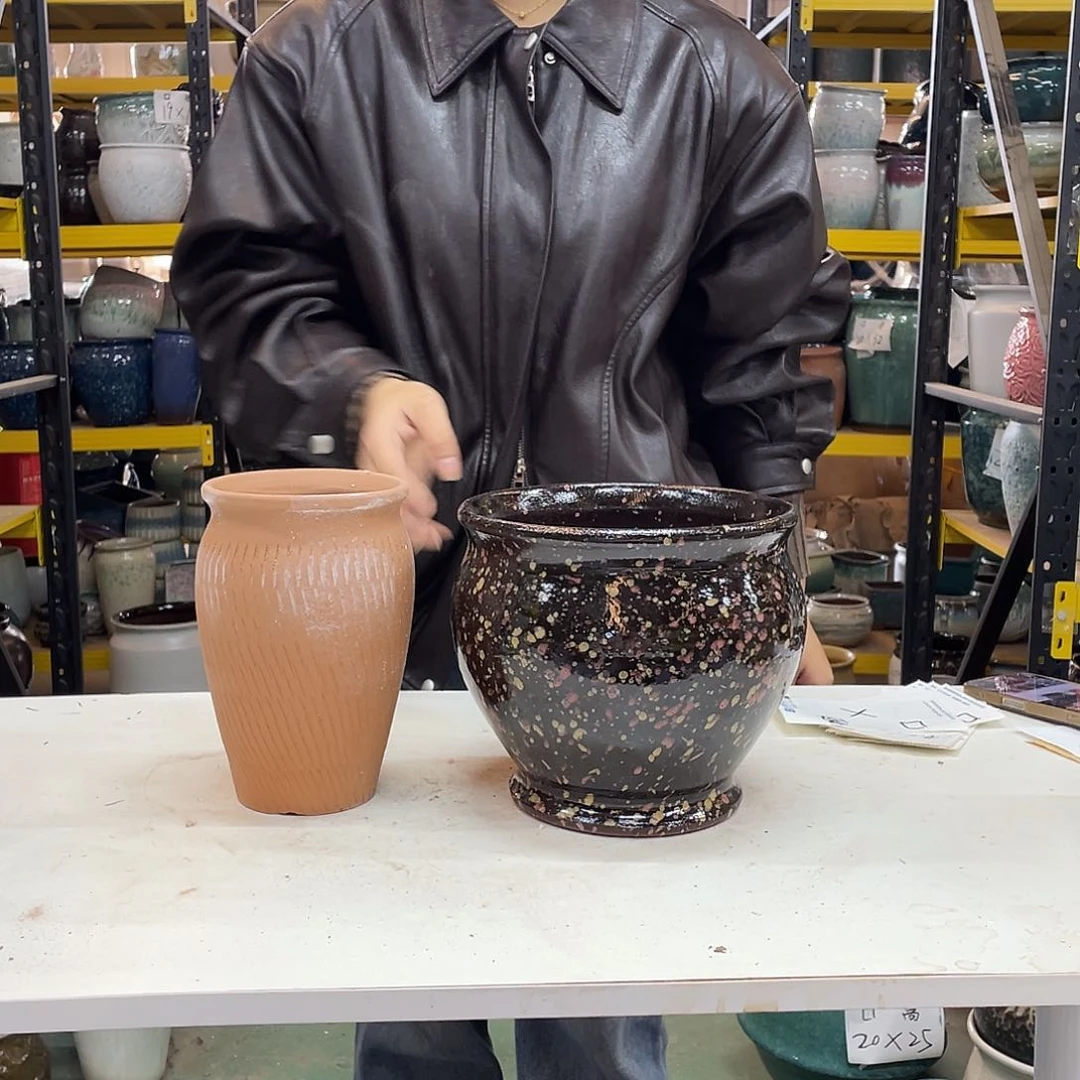 宜兴紫砂粗陶花盆