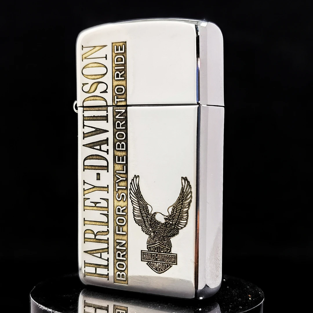 ZIPPO正品打火机/纤巧盔甲哈雷鹰金冰双色DY9914DK【凯亚】