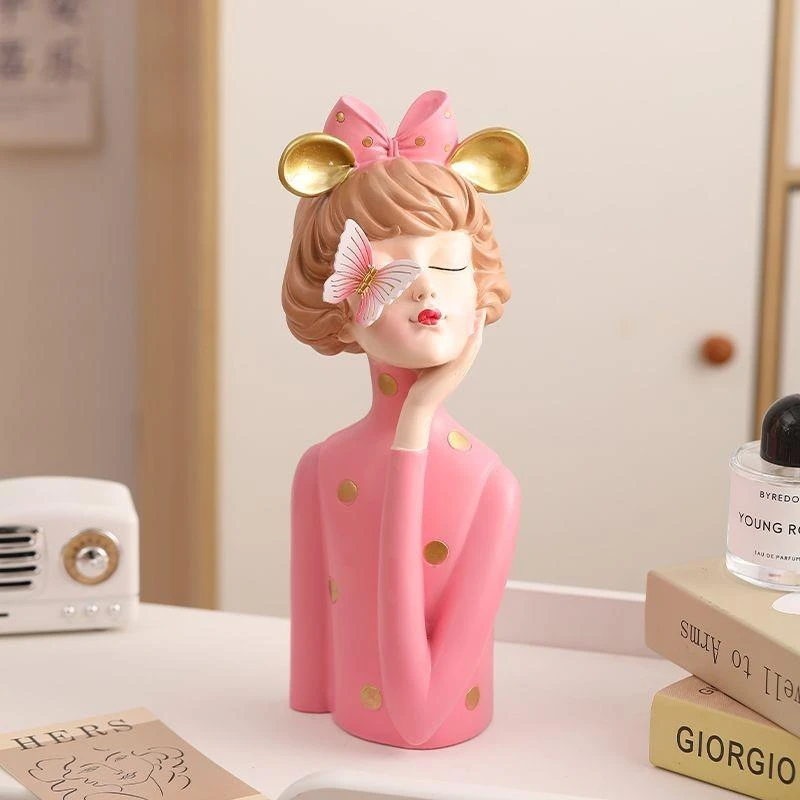 北欧在逃公主思慕女孩摆件客厅电视柜玄关酒柜桌面装饰家居摆件