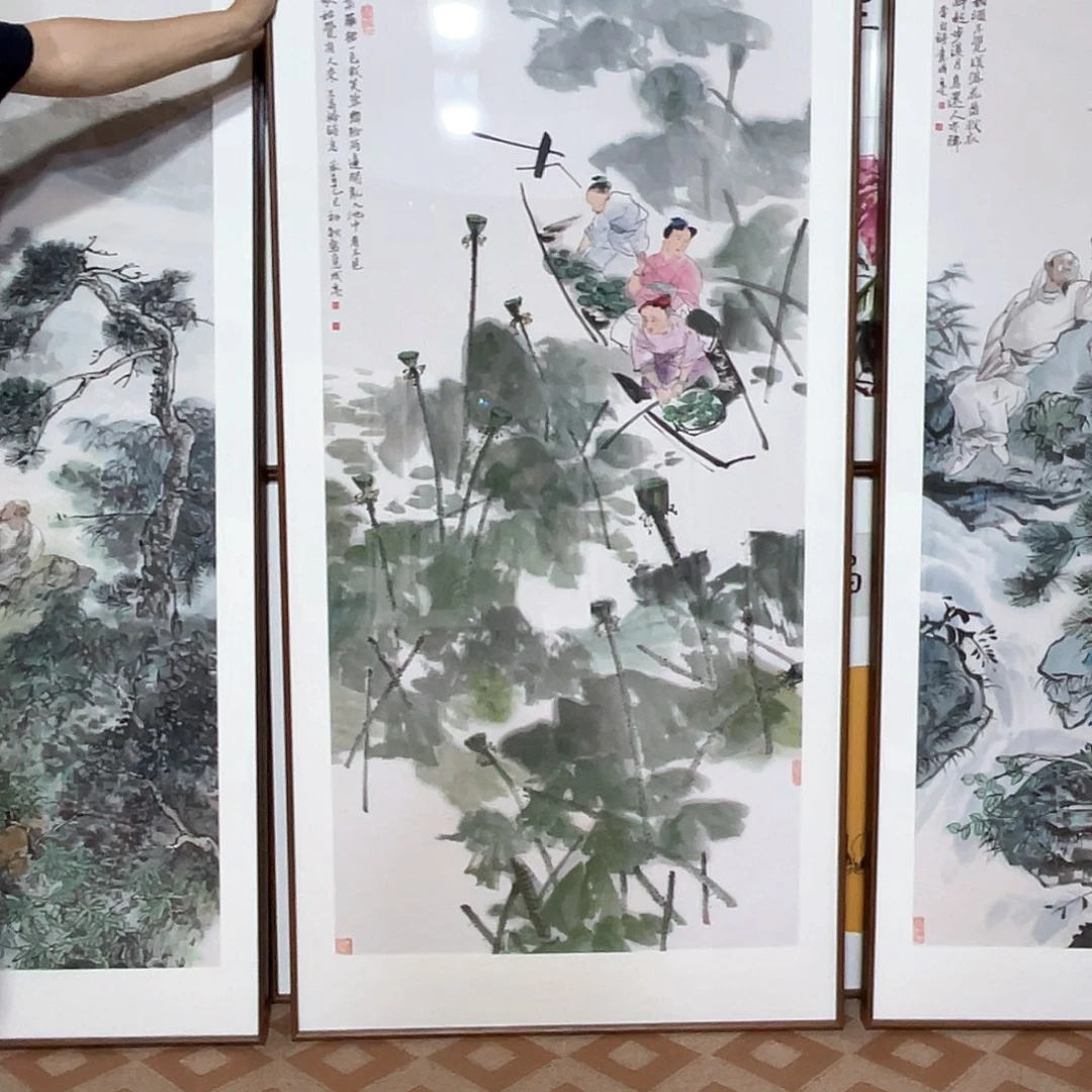 国画手绘画作品带框80/160
