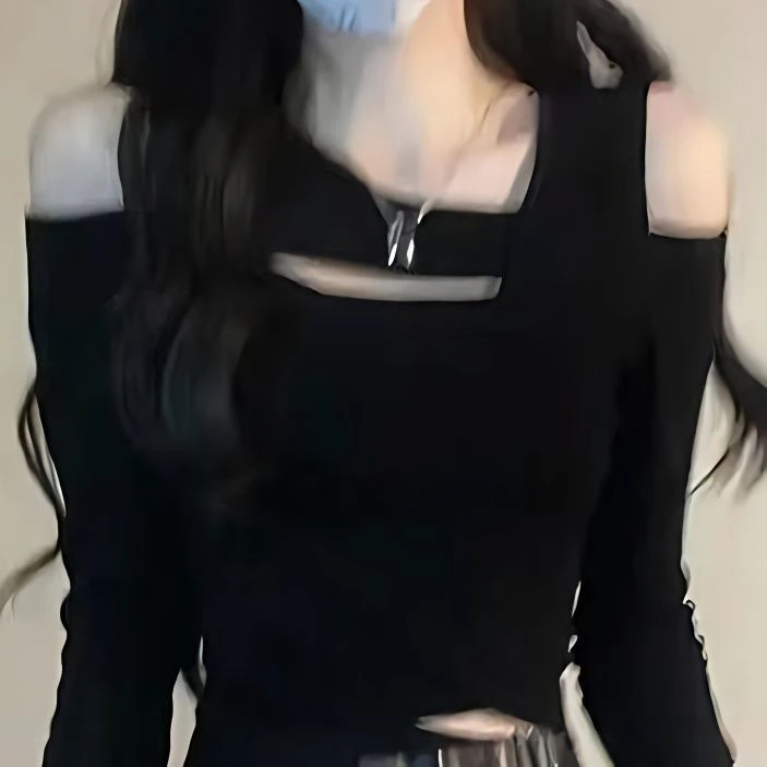 纯欲风新款短款长袖打底衫女小众美式甜辣妹修身不规则上衣女秋冬