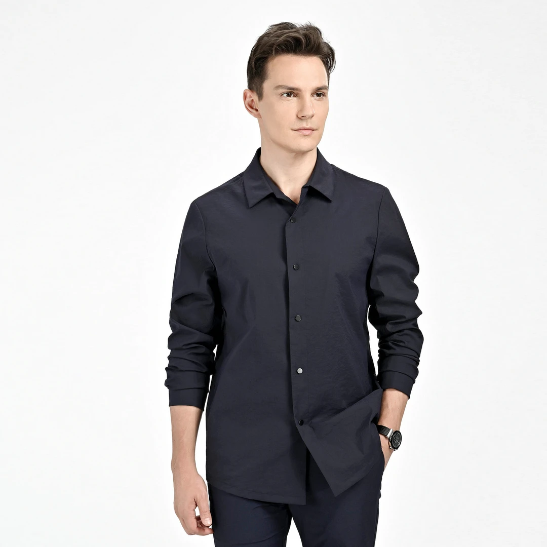 452号男士薄款商务休闲百搭翻领开衫外套A01-263909