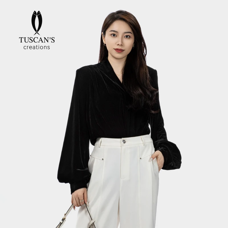 TUSCAN'S CREATIONS秋季气质百搭轻奢高级感黑色女士外套时代集团