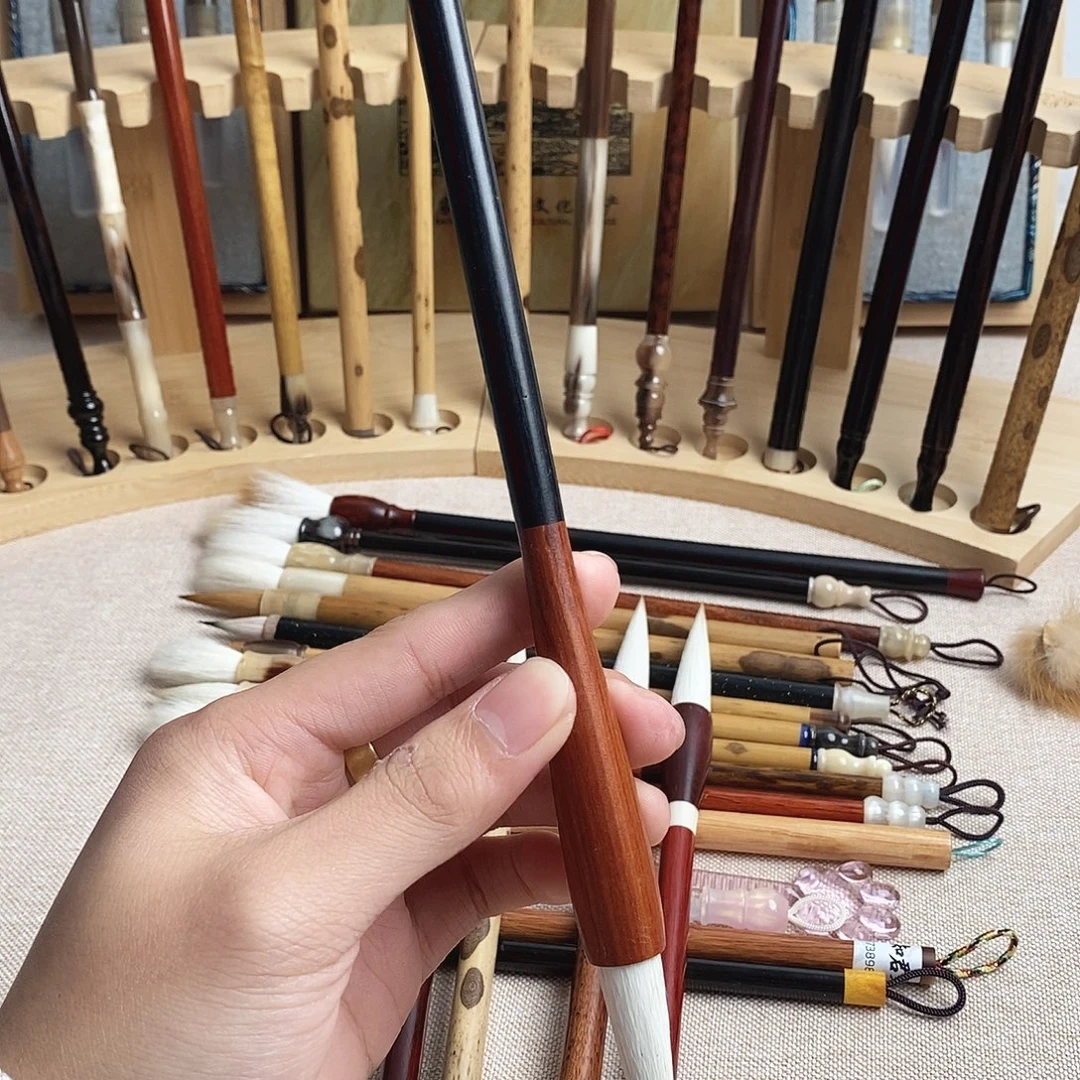 实木杆子狼羊兼毫5.0出锋