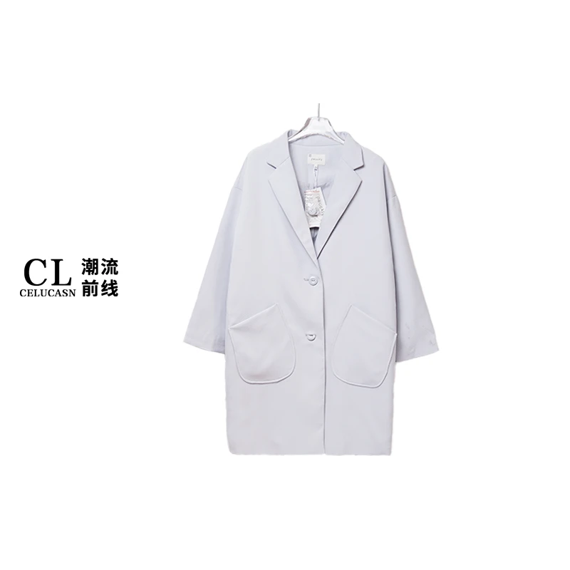 K7BIX010#秋冬休闲西装复古韩版宽松中长款潮流大衣外套