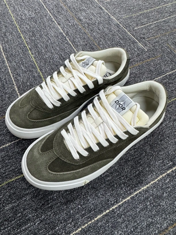 99新 DIOR/迪奥 B101 绿色麂皮低帮板鞋