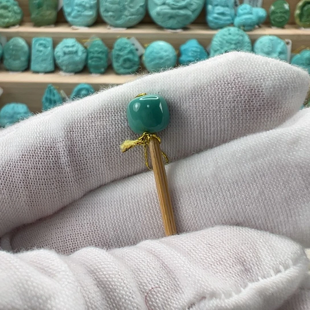 未镶嵌绿松石老型珠7.2x6.5mm