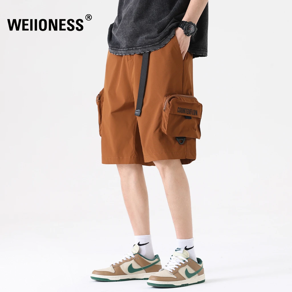 WEIIONESS短裤男夏季潮牌宽松复古工装裤直筒中裤轻奢痞帅男装