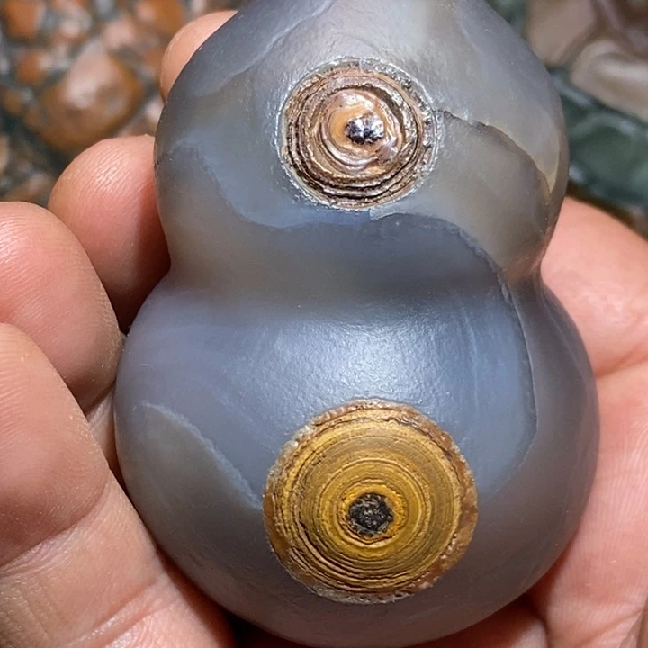 阿拉善眼睛石摆件把件