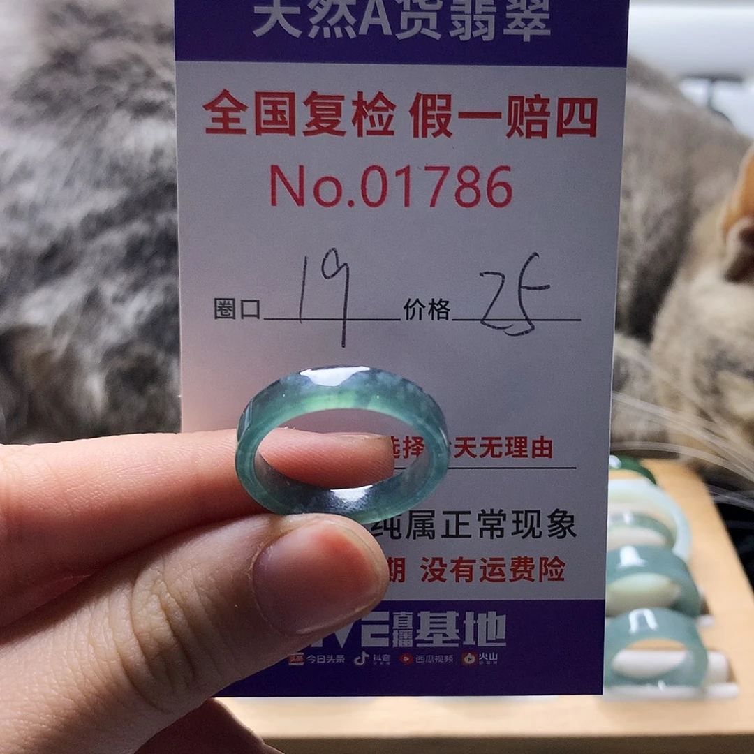 翡翠戒指未镶嵌天然翡翠