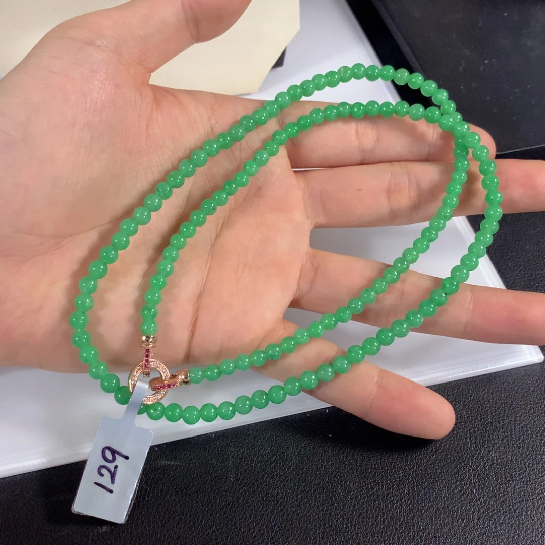 翡翠未镶嵌颈饰项链