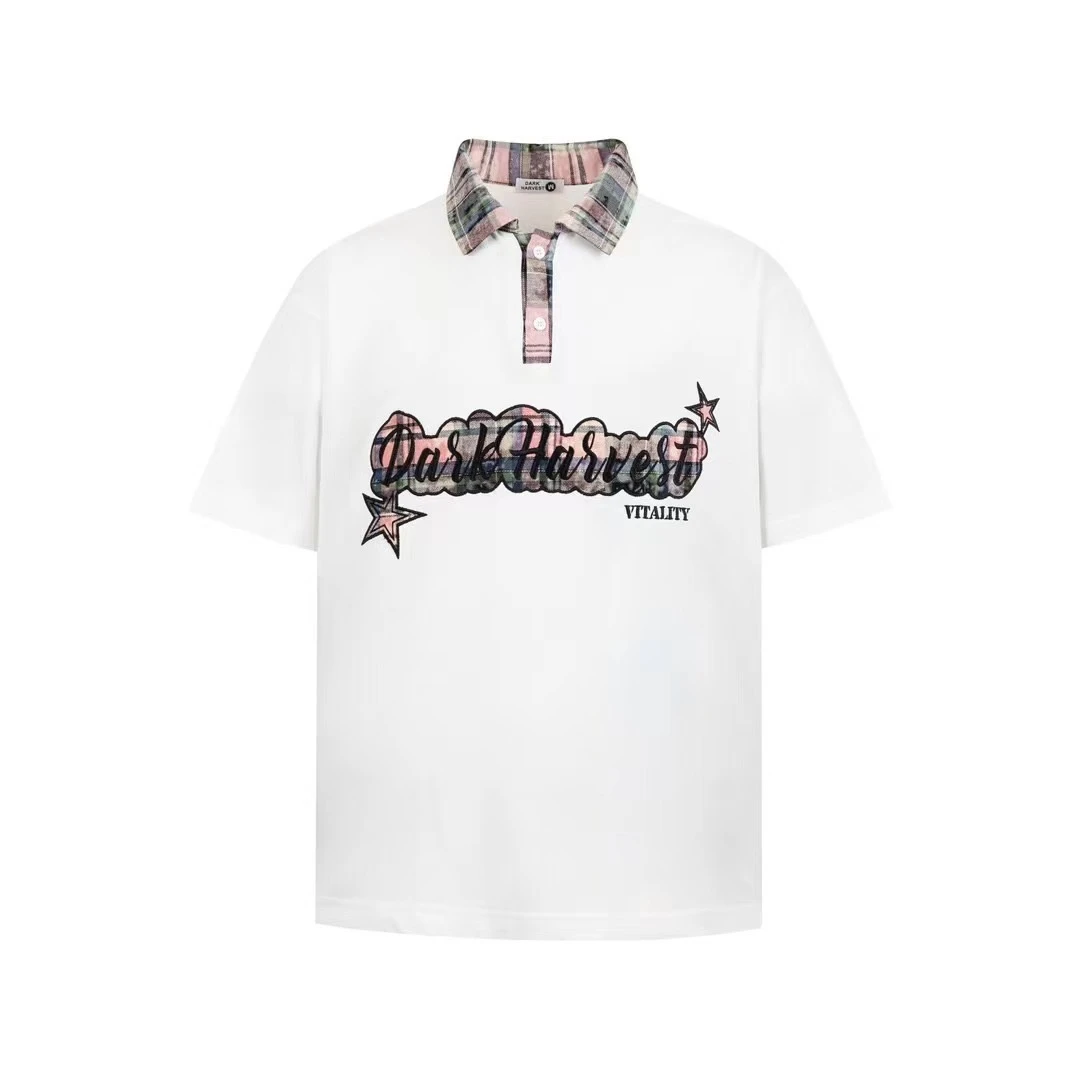 今年新款价格太香了！280克重磅贴布刺绣翻领短袖男女同款