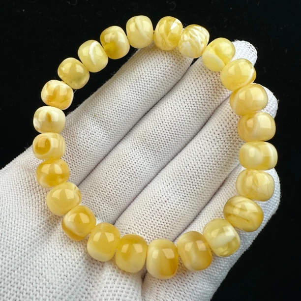 Y4656天然原矿蜜蜡手串10mm 11.5g抖音基地质检发货
