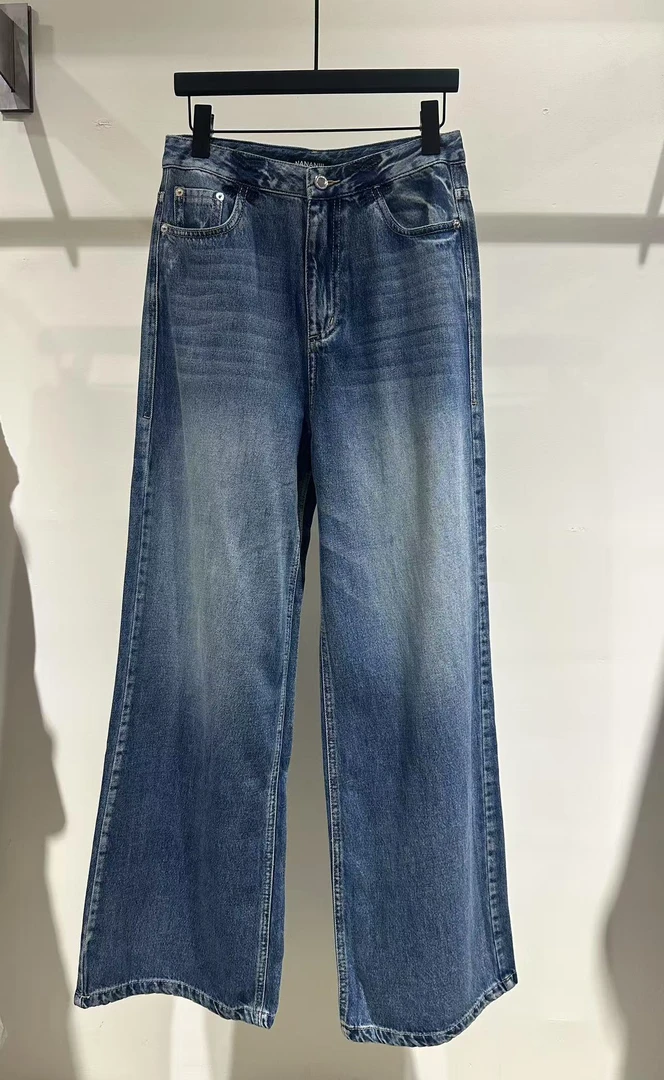 新款【Ann.G】Z128 美式复古牛仔裤潮牌小众宽松直筒牛仔裤