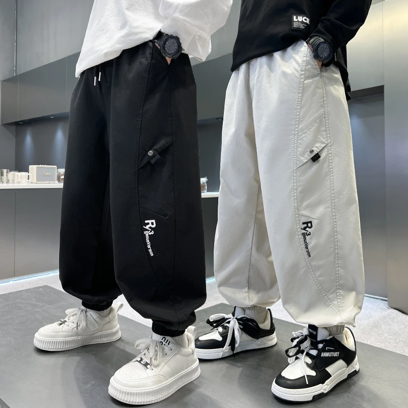 男童裤子春秋宽松2025新中大童休闲韩版长裤洋气儿童运动潮裤春季