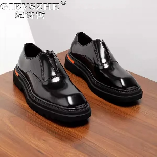 纪诗哲男鞋百搭简约轻奢休闲鞋子男款透气舒适皮鞋商务轻便乐福鞋