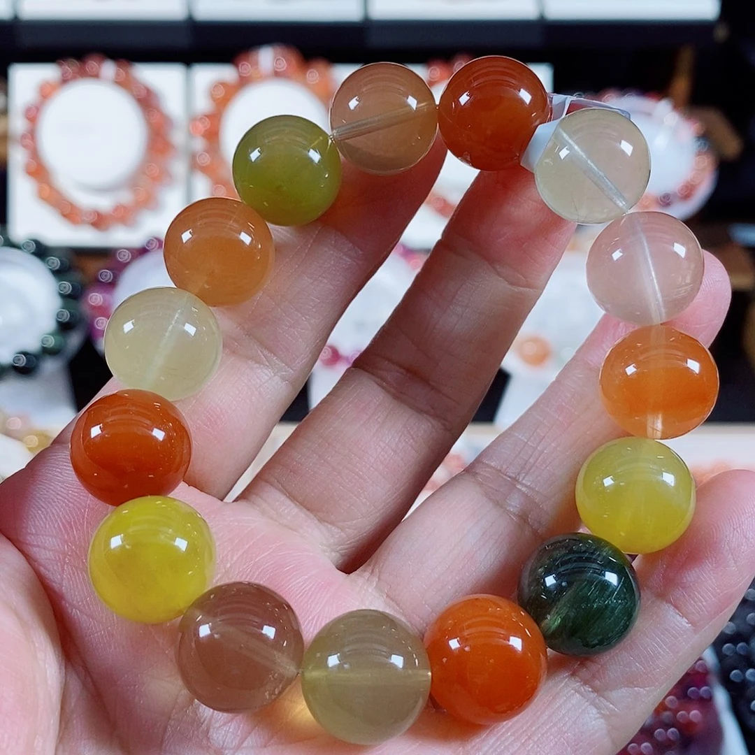 水晶手串未镶嵌彩兔毛多宝