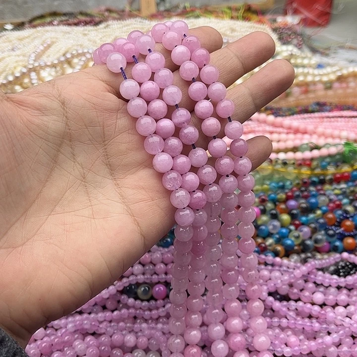 玛瑙/玉髓珠宝半成品未镶嵌一条8mm紫锂辉