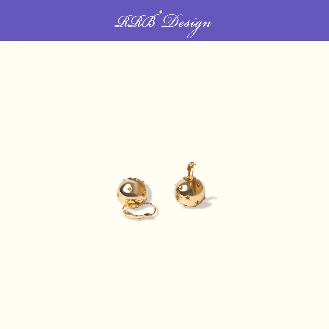 合金仿水晶耳饰 RRB Design「球形风潮」法式气质复古精致百搭耳环