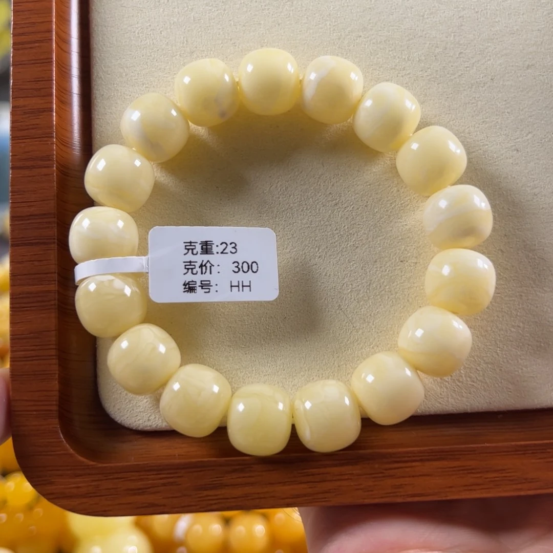 蜜蜡未镶嵌珠宝奇石13mm焦皮同料白蜜老型浓蜡hh