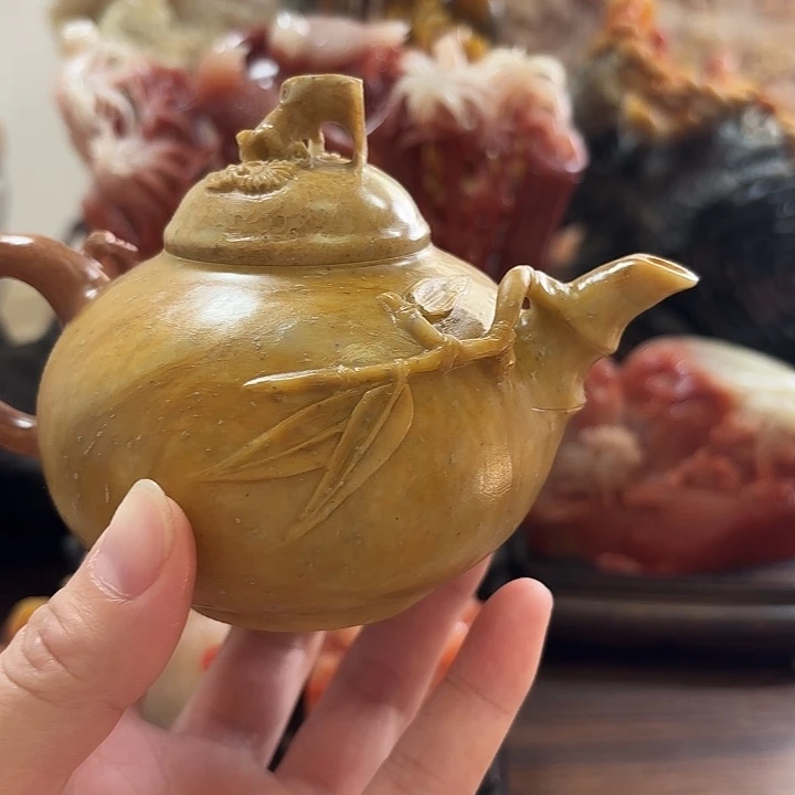 寿山石茶壶的摆件