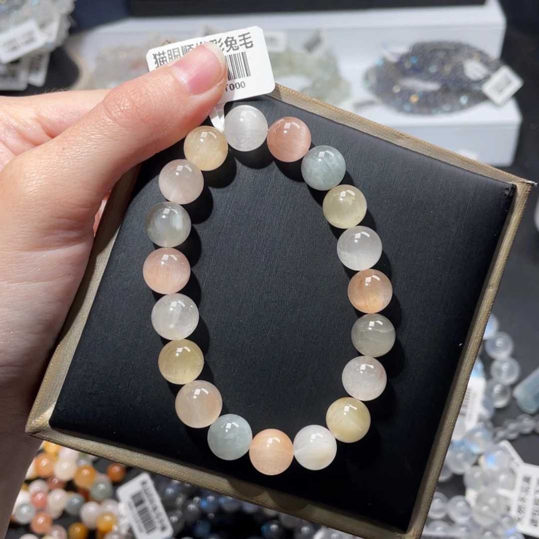 水晶未镶嵌手链满发顺发级高品彩兔毛10m+