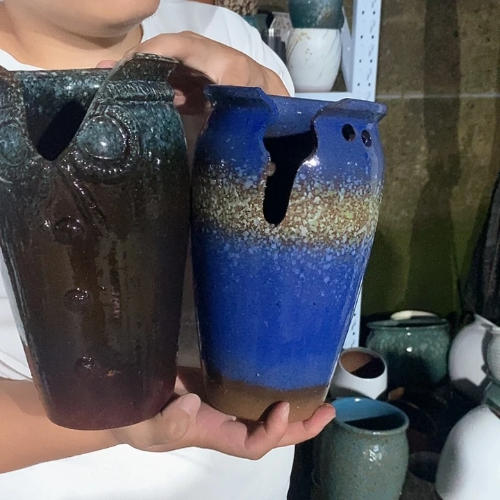 紫砂花盆口14高25瑕疵