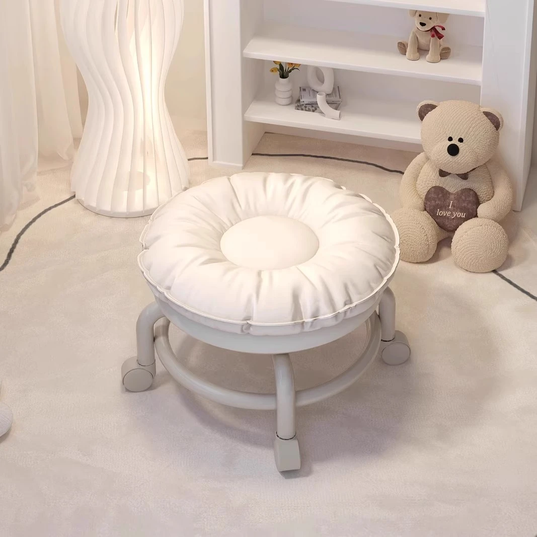 万向轮小凳子舒适久坐家用滑轮矮凳客厅儿童小板凳成人换鞋凳圆凳