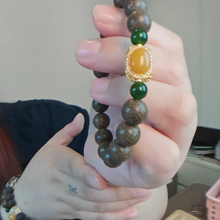 大理石磁石蜜桂花 手工串珠
