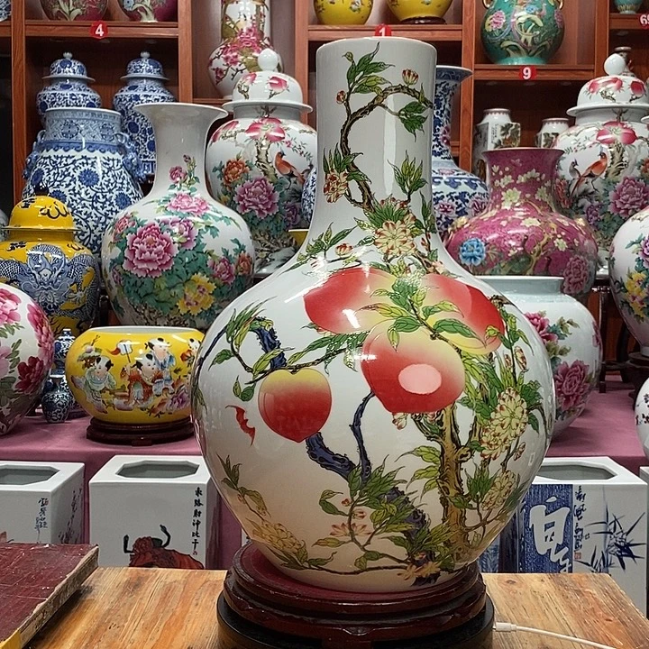 景德镇陶瓷手工手绘花瓶摆件