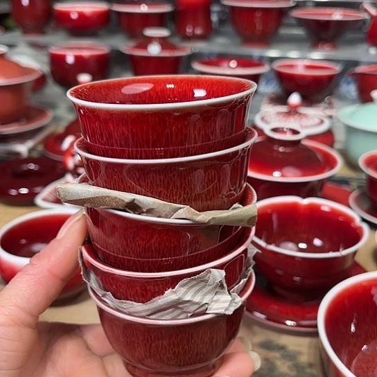 景德镇陶瓷红马坊客杯