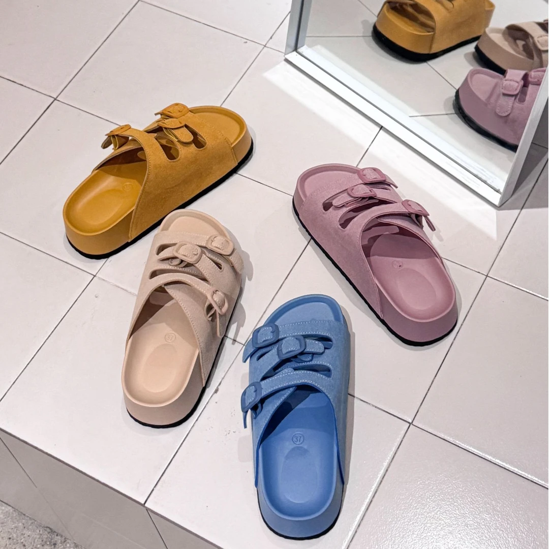 ZGZ COME厚底勃肯拖鞋女夏外穿新款休闲踩屎感沙滩一字拖凉拖鞋
