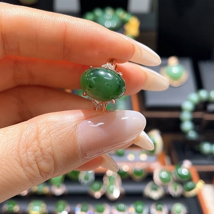 和田玉（碧玉）合金戒指