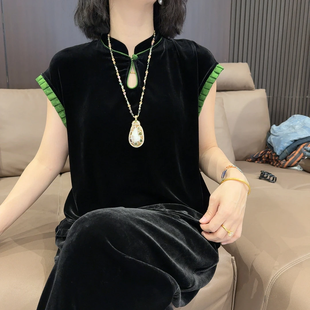 贵夫人高品质宽松显瘦百搭上衣阔太太洋气民族风拼接减龄休闲衬衫