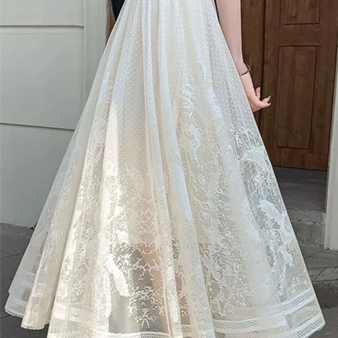 【树叶】正反两穿蕾丝网纱大摆半身裙A字仙女裙夏季春夏高腰显瘦