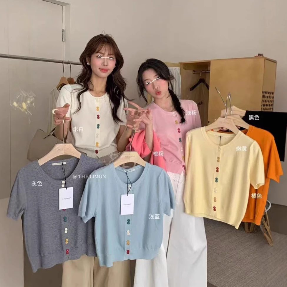 常规短袖针织衫毛衣百搭针织衫薄款超级软诺百搭显瘦气质时尚休闲