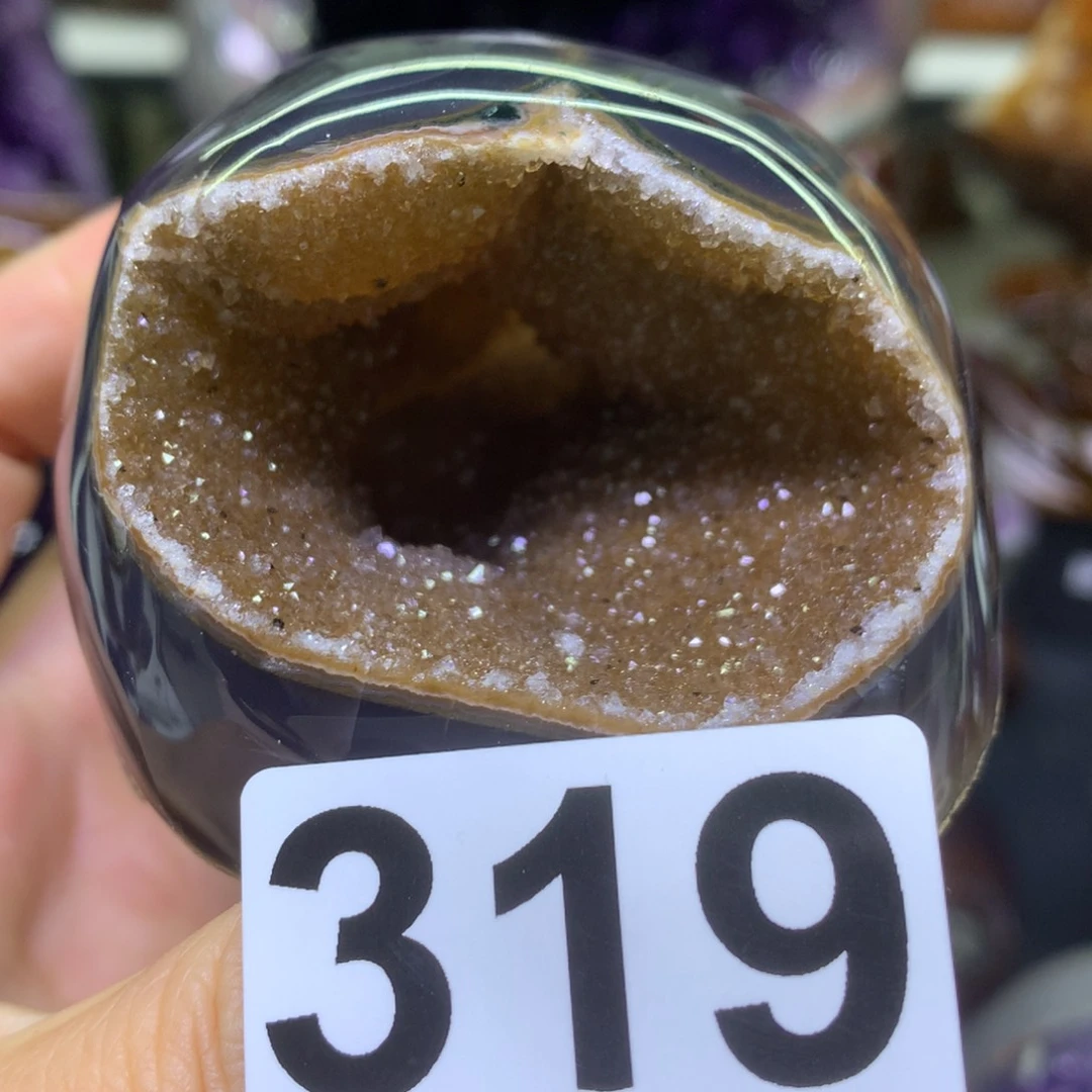 柯***底未镶嵌紫晶摆件水晶