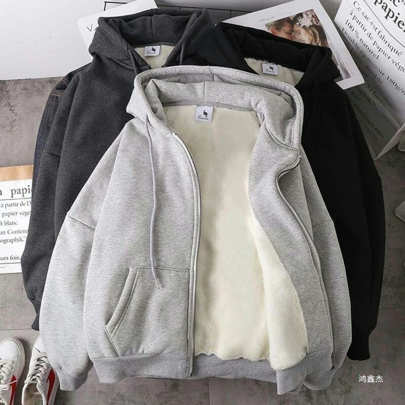 同款外套拉链开衫男女同款春夏开衫加绒外套卫衣宽松休闲新款