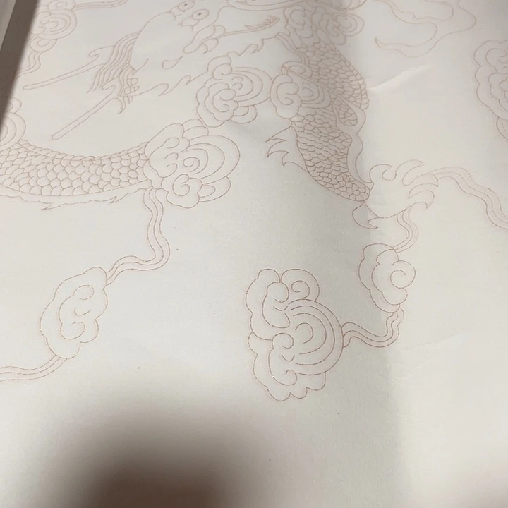 六尺对开白色描龙50