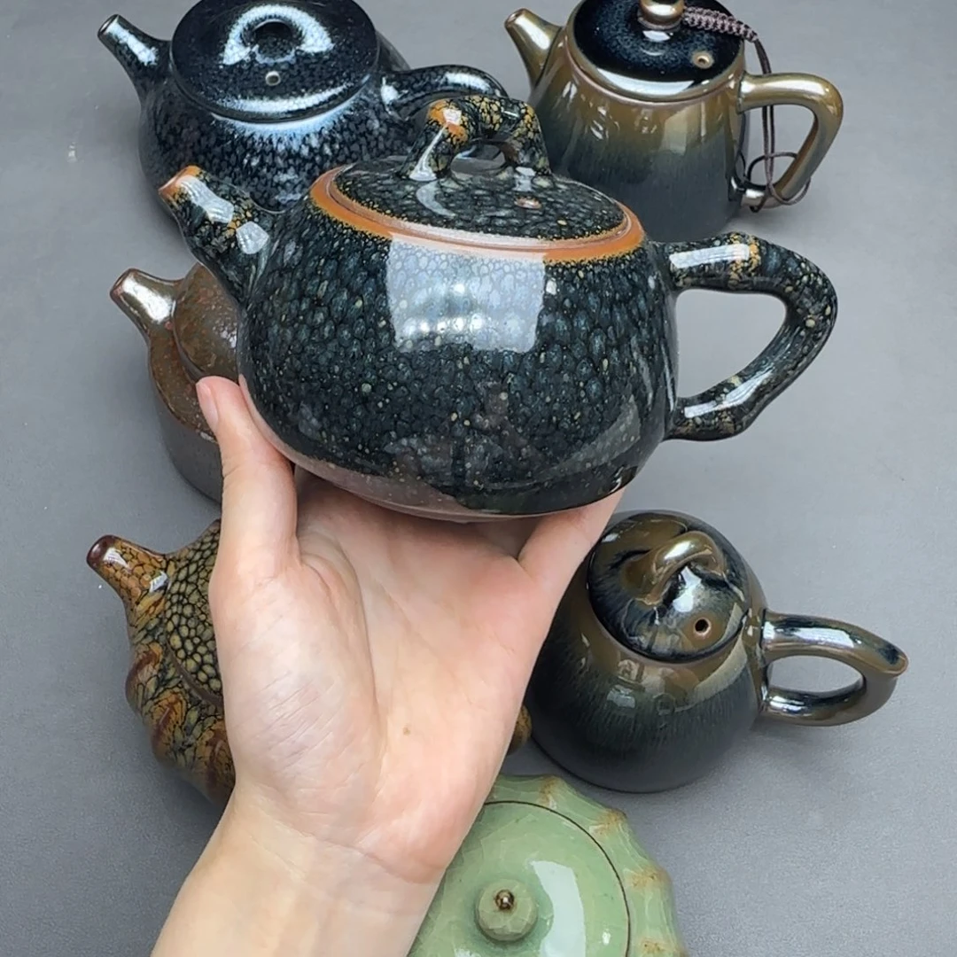 茶盏建盏铁胎鹧鸪茶壶