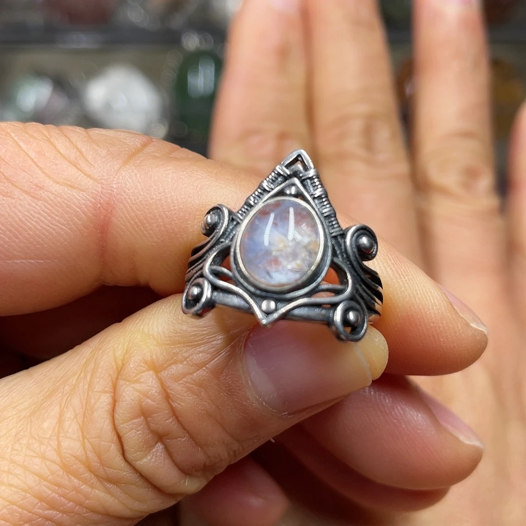 【闪购商品】水晶珠宝半成品银S925镶嵌戒指