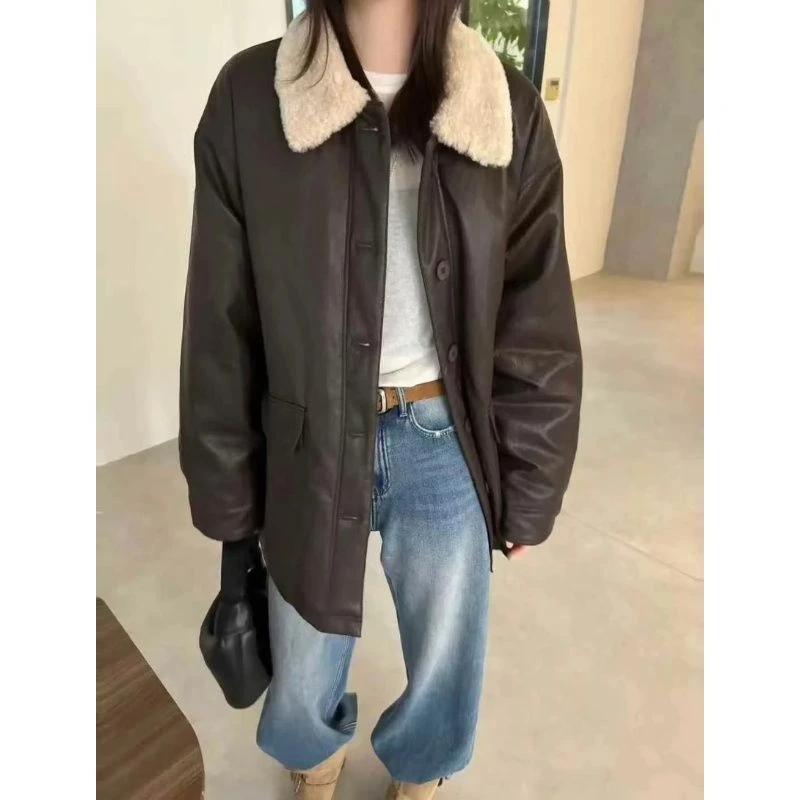 美式复古毛领棉服女2025冬季韩系短款多巴胺潮流宽松棉衣高级外套