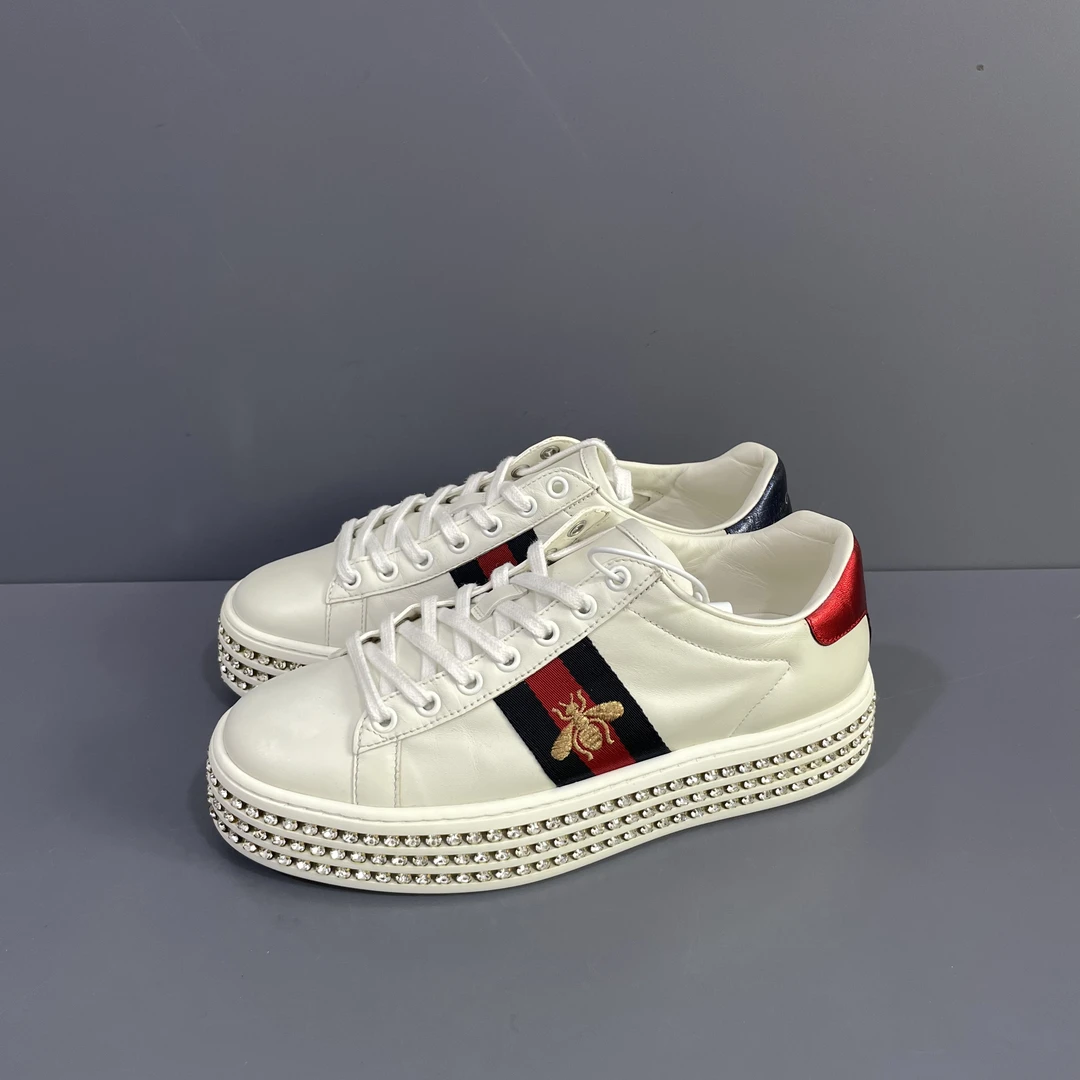 99新 GUCCI/古驰 37码 古驰Gucci 小蜜蜂松糕鞋 休闲鞋 穿几次